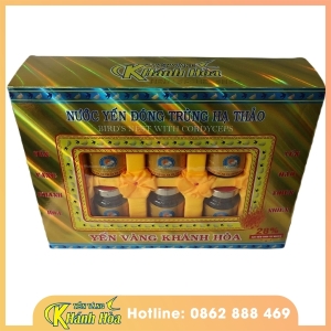 Nước yến đông trùng hạ thảo - Hộp 6 lọ - Yến Vàng Khánh Hòa