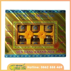 Nước yến đông trùng hạ thảo - Hộp 6 lọ - Yến Vàng Khánh Hòa