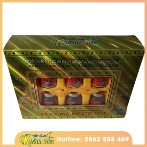 Tổ yến chưng đường phèn - Hộp 6 lọ (28% tổ yến) - Yến Vàng Khánh Hòa