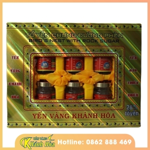 Tổ yến chưng đường phèn - Hộp 6 lọ (28% tổ yến) - Yến Vàng Khánh Hòa