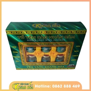 Tổ yến sào nhân sâm - Hộp 6 lọ - Yến Vàng Khánh Hòa